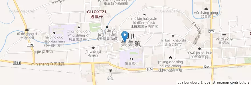 Mapa de ubicacion de 警察局-集集分局 en 台湾, 台湾省, 南投県, 集集鎮.
