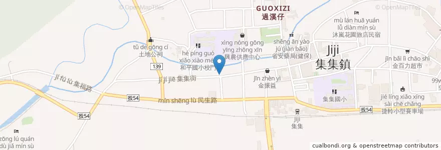 Mapa de ubicacion de 廣聖宮 en 台湾, 台湾省, 南投県, 集集鎮.