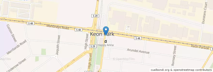 Mapa de ubicacion de Keon Park Post Office en Australien, Victoria.