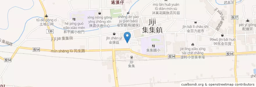 Mapa de ubicacion de 合作金庫商業銀行 en Taiwan, 臺灣省, Nantou, 集集鎮.
