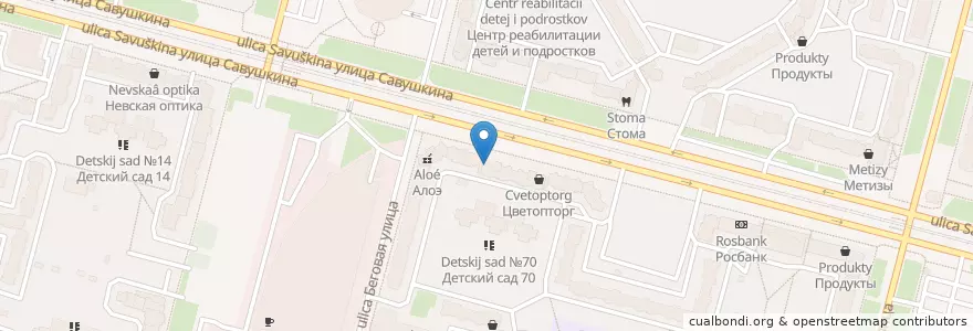 Mapa de ubicacion de Санкт-Петербург en Rusland, Северо-Западный Федеральный Округ, Oblast Leningrad, Sint-Petersburg, Приморский Район, Округ № 65.