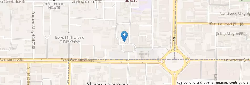 Mapa de ubicacion de 化觉巷旅游纪念品街 en Çin, Şensi, 西安市, 莲湖区 (Lianhu).