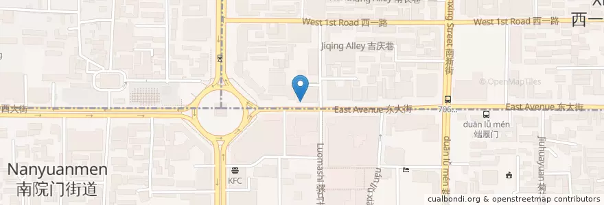 Mapa de ubicacion de 西安烤鸭店总店 en China, Shaanxi, 西安市, 碑林区 (Beilin).