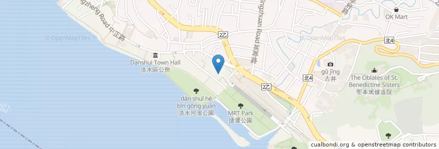 Mapa de ubicacion de e Coffee en Taiwan, 新北市, 淡水區.