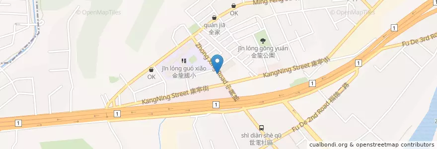 Mapa de ubicacion de 長生素食早點 en Taïwan, Nouveau Taipei, Xizhi.