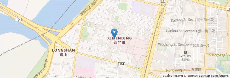 Mapa de ubicacion de 大眾自助餐 en 臺灣, 新北市, 臺北市, 萬華區.