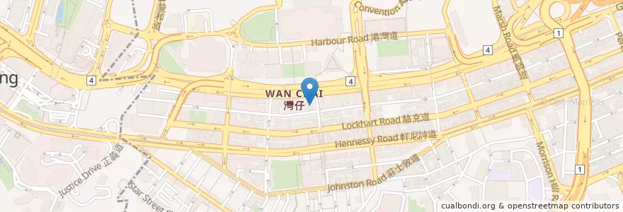 Mapa de ubicacion de 上海三六九飯店 369 Restaurant Shanghai Food en Çin, Guangdong, Hong Kong, Hong Kong Adası, Yeni Bölgeler, 灣仔區 Wan Chai District.