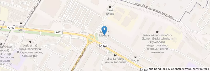 Mapa de ubicacion de Детская библиотека № 3 en 俄罗斯/俄羅斯, Центральный Федеральный Округ, 莫斯科州, Раменский Городской Округ.