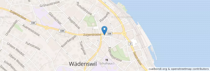 Mapa de ubicacion de Kafi Glettise en Schweiz/Suisse/Svizzera/Svizra, Zürich, Bezirk Horgen, Wädenswil.