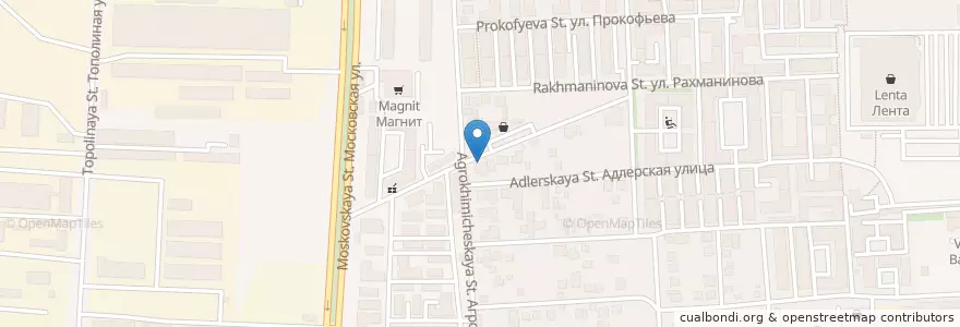 Mapa de ubicacion de Апрель en Rússia, Distrito Federal Do Sul, Krai De Krasnodar, Городской Округ Краснодар.