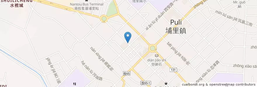 Mapa de ubicacion de 第一商業銀行 en Taiwan, 臺灣省, Nantou, 埔里鎮.