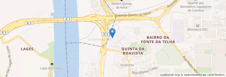 Mapa de ubicacion de Ecoponto en Portekiz, Centro, Baixo Mondego, Coimbra, Coimbra.