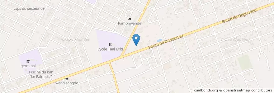 Mapa de ubicacion de Cité Burkina en ブルキナファソ, Centre-Ouest, Boulkiemdé, Koudougou, Koudougou.