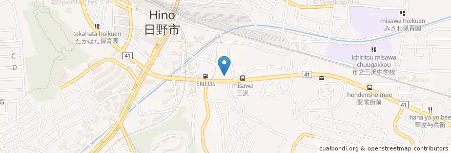 Mapa de ubicacion de ガスト en 日本, 东京都/東京都, 日野市.