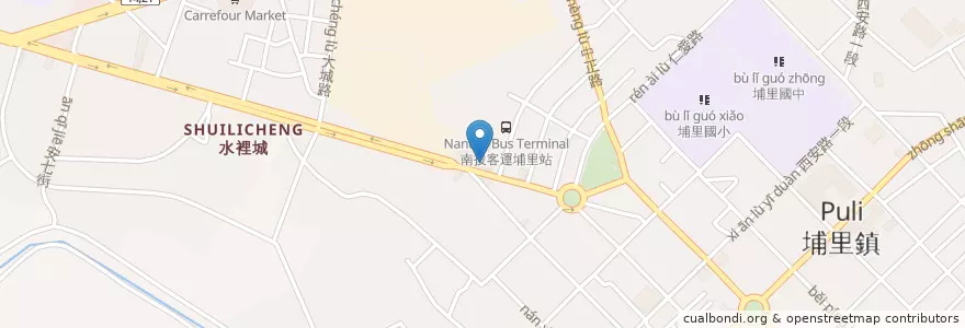 Mapa de ubicacion de 中華郵政 en Тайвань, Тайвань, Наньтоу, 埔里鎮.
