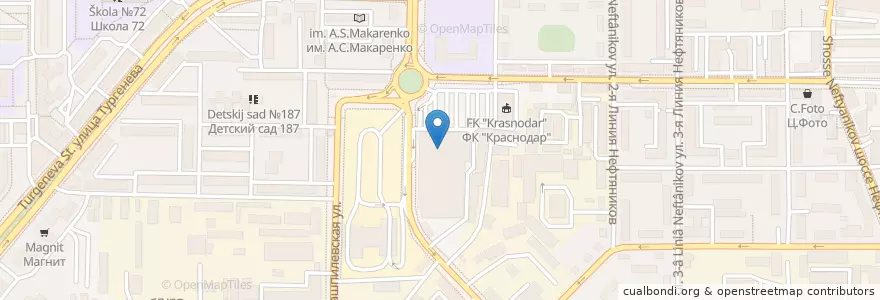 Mapa de ubicacion de ЮниКредит en روسيا, منطقة فيدرالية جنوبية, منطقة كراسنودار, Городской Округ Краснодар.
