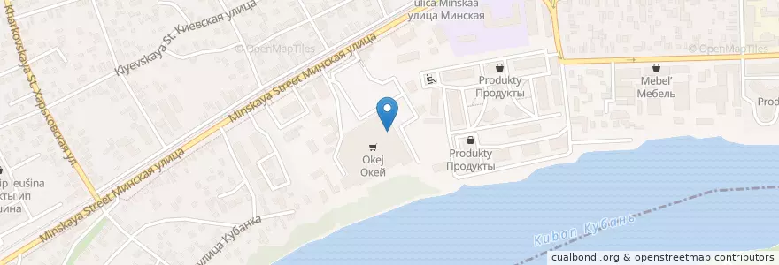 Mapa de ubicacion de ЮниКредит en Rússia, Distrito Federal Do Sul, Krai De Krasnodar, Городской Округ Краснодар.