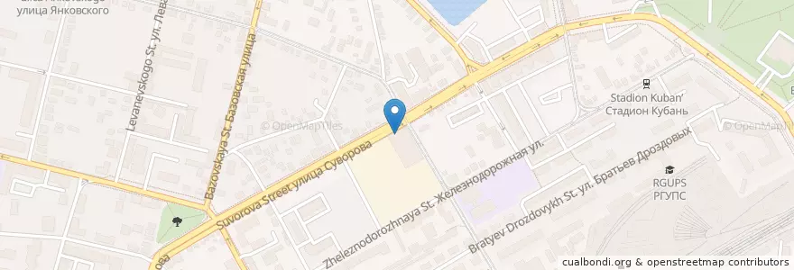 Mapa de ubicacion de ЮниКредит en Russie, District Fédéral Du Sud, Kraï De Krasnodar, Городской Округ Краснодар.