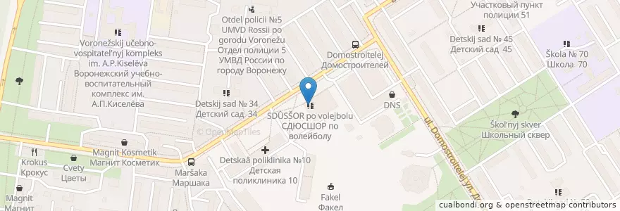 Mapa de ubicacion de СДЮСШОР по волейболу en Russia, Distretto Federale Centrale, Oblast' Di Voronež, Городской Округ Воронеж.