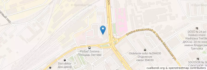Mapa de ubicacion de СДЮСШОРИ en Russland, Föderationskreis Zentralrussland, Oblast Woronesch, Городской Округ Воронеж.