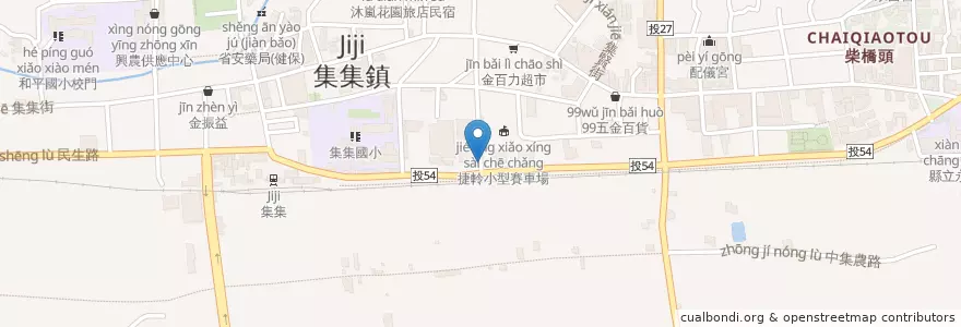 Mapa de ubicacion de 鄉親99快炒;老五豬腳大王 en تايوان, مقاطعة تايوان, مقاطعة نانتو, 集集鎮.