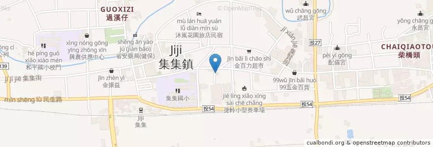 Mapa de ubicacion de 集集天主教會 en Taiwan, 臺灣省, 南投縣, 集集鎮.