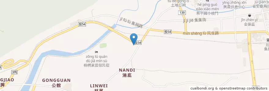 Mapa de ubicacion de 中油集集加油站 en Taiwan, 臺灣省, Condado De Nantou, 集集鎮.