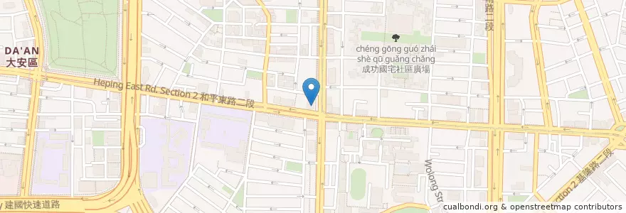 Mapa de ubicacion de 台北富邦商業銀行 en 타이완, 신베이 시, 타이베이시, 다안 구.