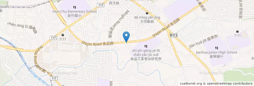 Mapa de ubicacion de 芸香蔬食坊 en تایوان, 臺灣省, سینچو, 東區.