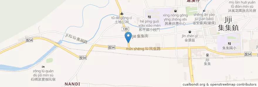 Mapa de ubicacion de 集祥中醫診所 en 臺灣, 臺灣省, 南投縣, 集集鎮.