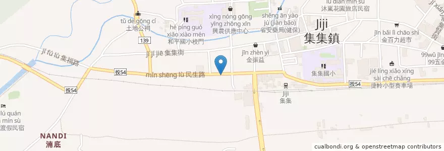 Mapa de ubicacion de 福興飯店(便當) en Taiwán, Provincia De Taiwán, Condado De Nantou, 集集鎮.