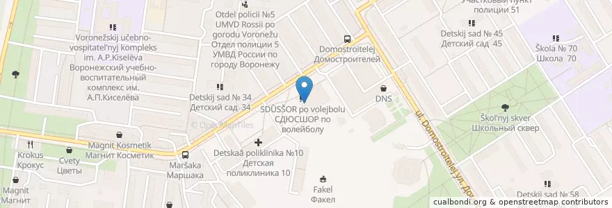 Mapa de ubicacion de ДЮСШ № 12 «Факел» en Rusia, Distrito Federal Central, Óblast De Vorónezh, Городской Округ Воронеж.