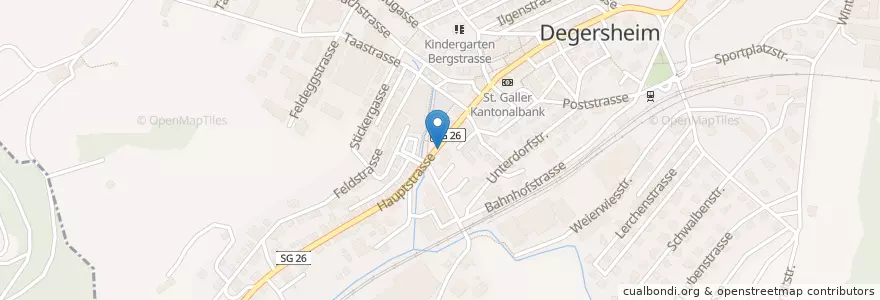 Mapa de ubicacion de Agrola en Suíça, Sankt Gallen, Wahlkreis Wil, Degersheim.
