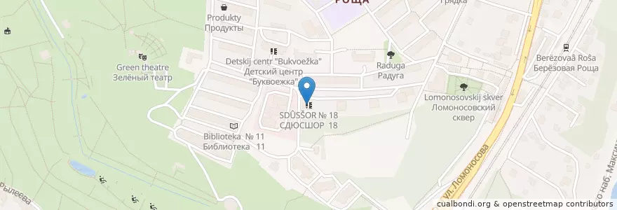 Mapa de ubicacion de СДЮСШОР № 18 en Rusia, Distrito Federal Central, Óblast De Vorónezh, Городской Округ Воронеж.