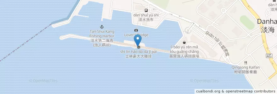 Mapa de ubicacion de 士林豪大大雞排 en Taiwan, New Taipei, Tamsui District.