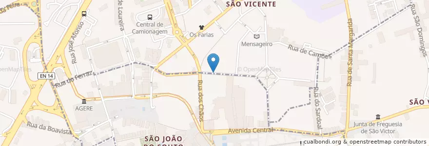 Mapa de ubicacion de BotaFogo 2 en Португалия, Северный, Braga, Каваду, Braga, São Vicente.