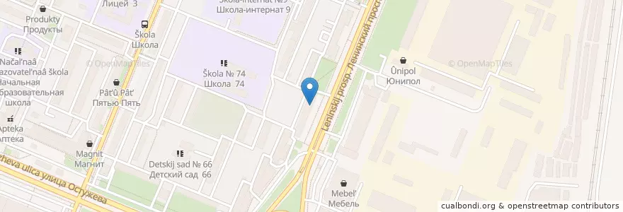 Mapa de ubicacion de Библиотека № 9 им. А. В. Жигулина en Russia, Central Federal District, Voronezh Oblast, Voronezh.
