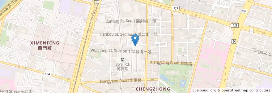 Mapa de ubicacion de 慈明台素食 en 타이완, 신베이 시, 타이베이시, 중정 구.