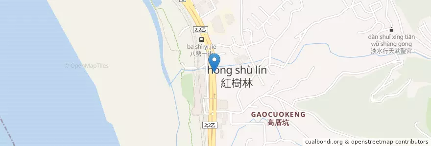 Mapa de ubicacion de 紅樹林郵局 en Taïwan, Nouveau Taipei, Tamsui.