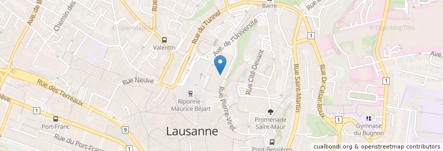 Mapa de ubicacion de Cafétéria en سوئیس, Vaud, District De Lausanne, Lausanne.