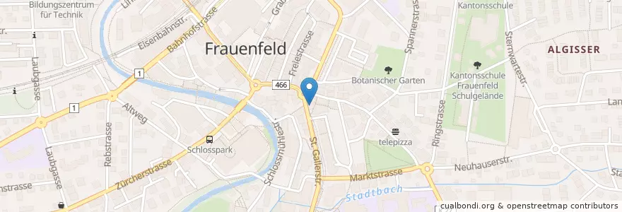 Mapa de ubicacion de Mr. Mehmet Pizza & Kebab en 스위스, Thurgau, Bezirk Frauenfeld, Frauenfeld.