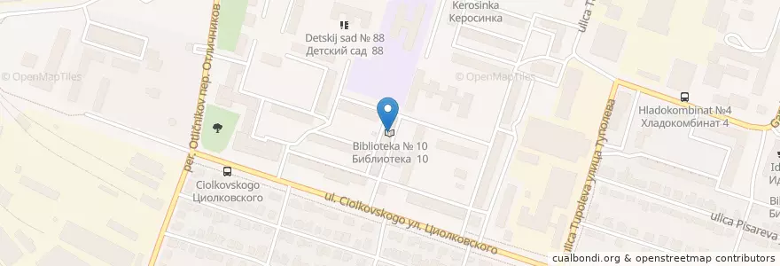 Mapa de ubicacion de Библиотека № 10 en Russland, Föderationskreis Zentralrussland, Oblast Woronesch, Городской Округ Воронеж.
