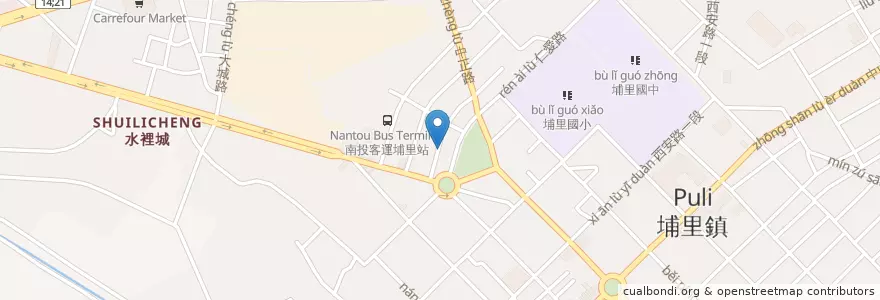 Mapa de ubicacion de 五頓街 en Taiwan, Taiwan Province, Nantou County, Puli Township.