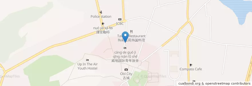 Mapa de ubicacion de 格拉夏餐吧 en 中国, 云南省, 迪庆藏族自治州, 香格里拉市, 建塘镇.