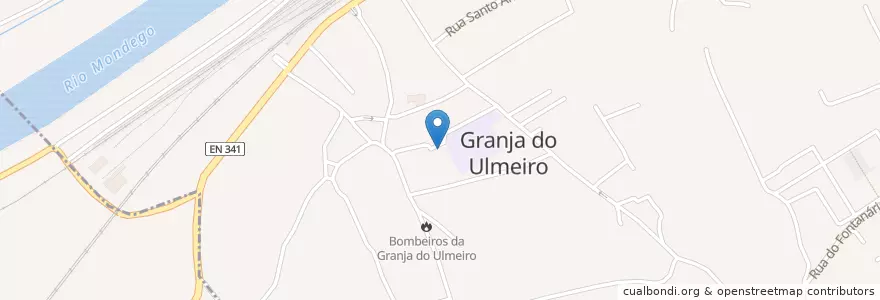 Mapa de ubicacion de Estacionamento das Escolas 1 en 葡萄牙, Centro, Baixo Mondego, Coimbra, Soure, Granja Do Ulmeiro.