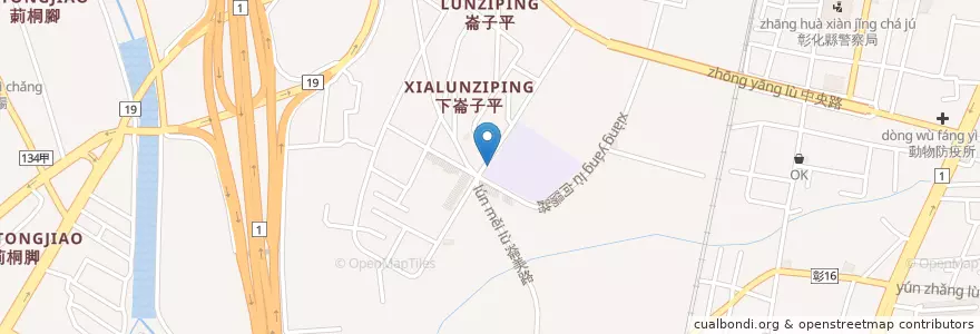 Mapa de ubicacion de 信義國中(小) en 台湾, 台湾省, 彰化県, 彰化市.