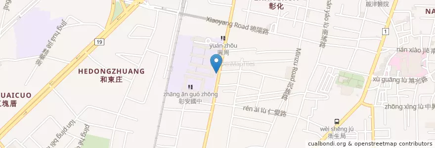 Mapa de ubicacion de 平和國小 en Taiwan, 臺灣省, 彰化縣, 彰化市.