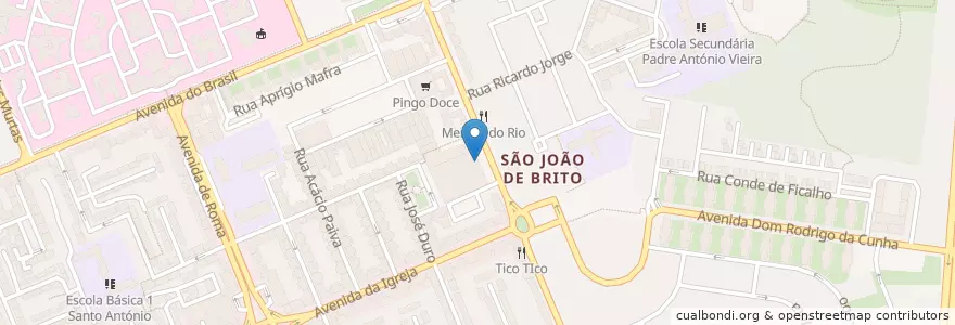 Mapa de ubicacion de Sem Palavras en 포르투갈, Área Metropolitana De Lisboa, Lisboa, Grande Lisboa, 리스본, Alvalade.