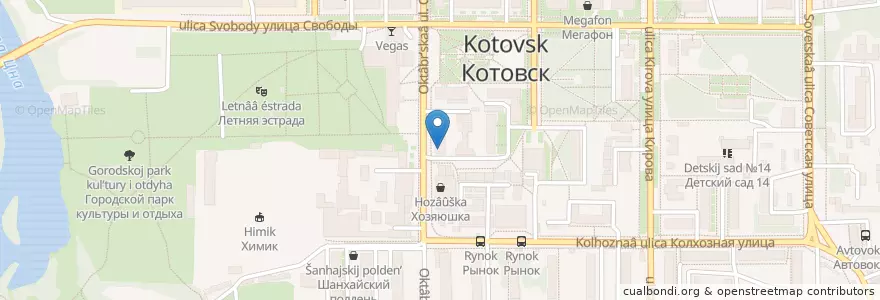 Mapa de ubicacion de Народная аптека en Rússia, Distrito Federal Central, Тамбовская Область, Городской Округ Котовск.