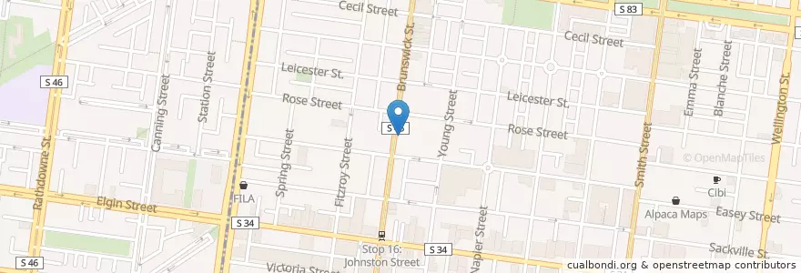 Mapa de ubicacion de Rue de Crêperie en Avustralya, Victoria, City Of Yarra.